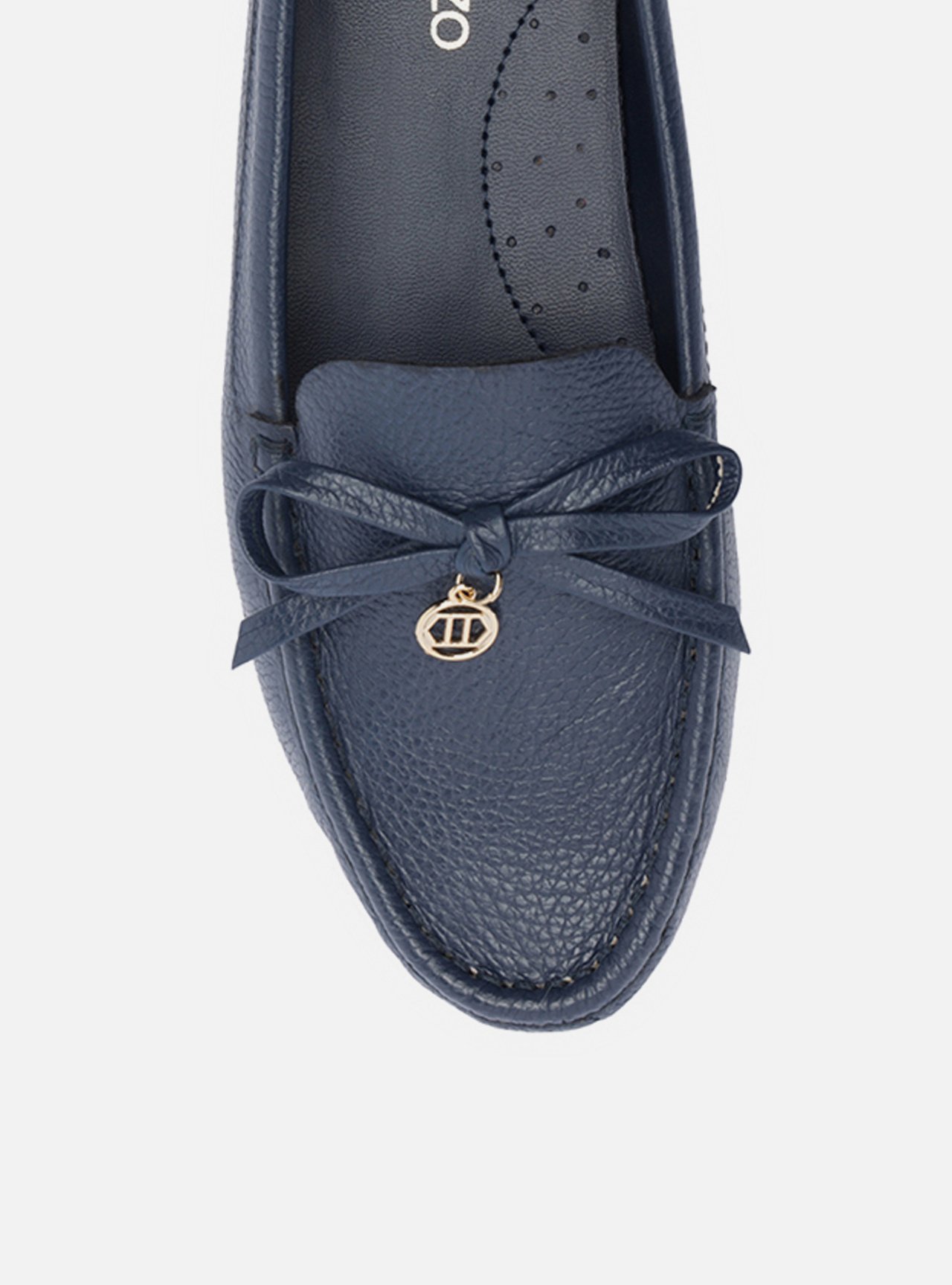 Mocassim Azul Couro Sola Emborrachada Retrô Pin — foto 5