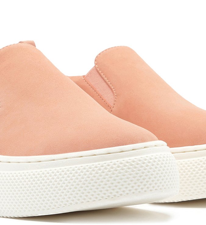 Tênis Slip On Feminino Nobuck Rosa