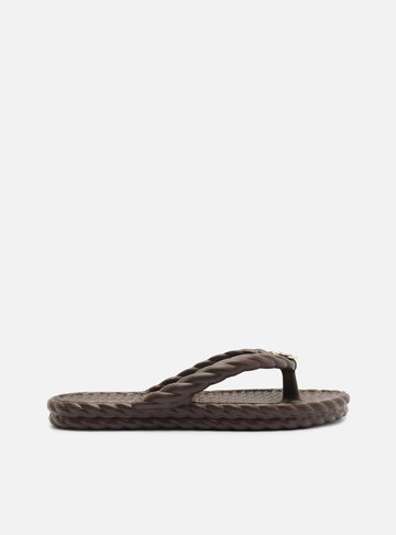 Arezzo — Chinelo de Dedo Marrom Trança Brizza