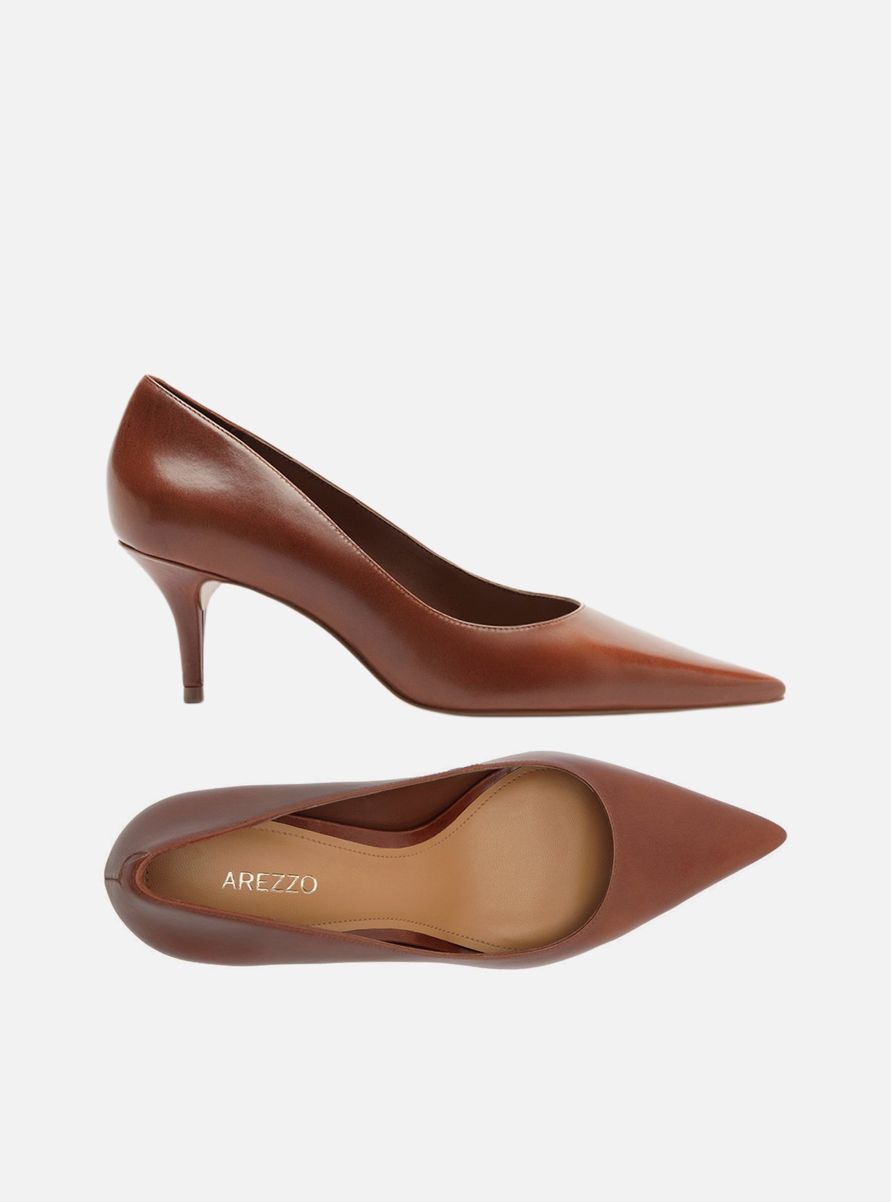 Scarpin Marrom Couro Salto Fino — foto 5