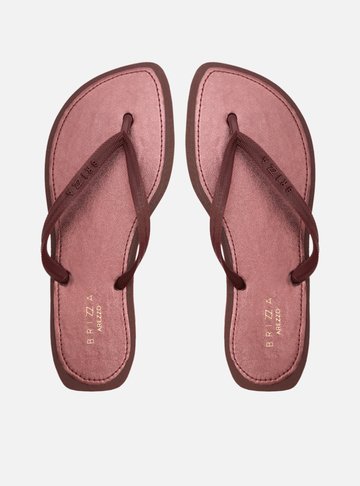 Chinelo de Dedo Vermelho Metal Recouro Flash