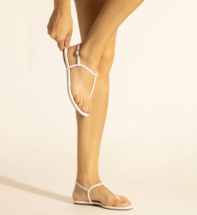Sandália Rasteira Branca Slim Bianco