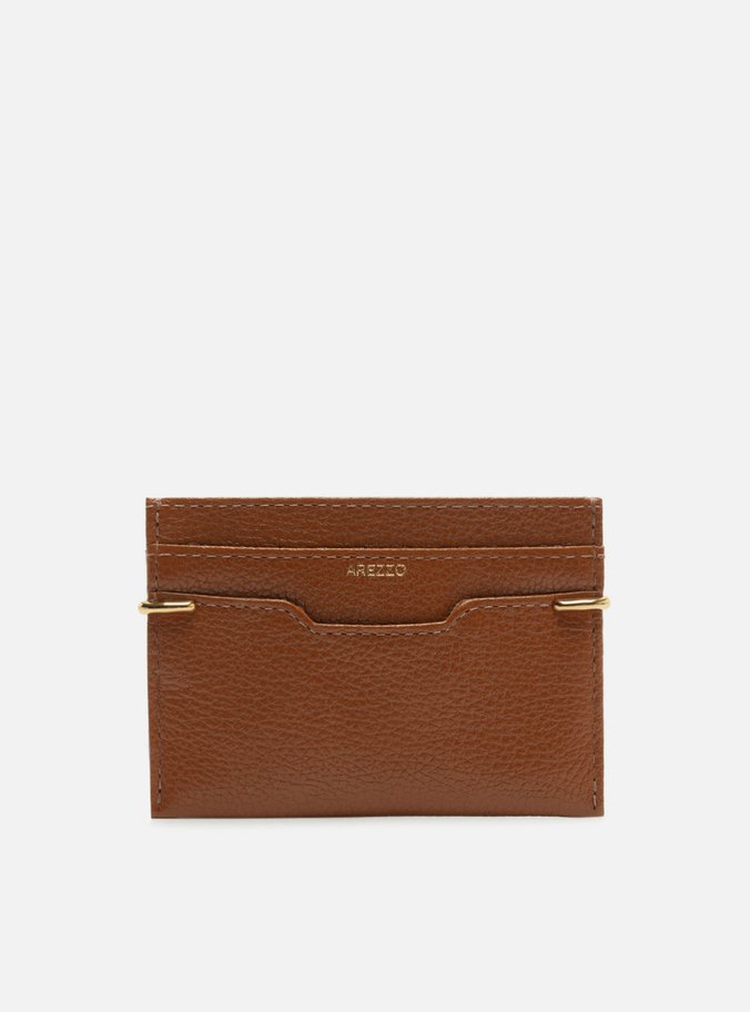 Porta-Cartões Caramelo Couro Metais