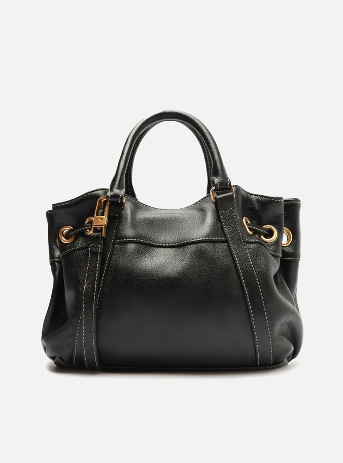 Bolsa Tote Preta Couro Alicia Pequena
