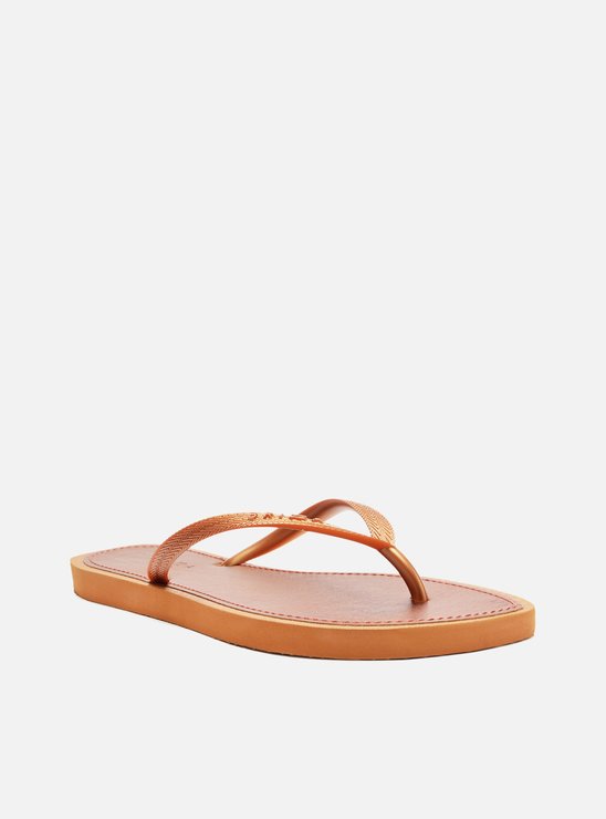 Chinelo de Dedo Marrom Metal Recouro Flash