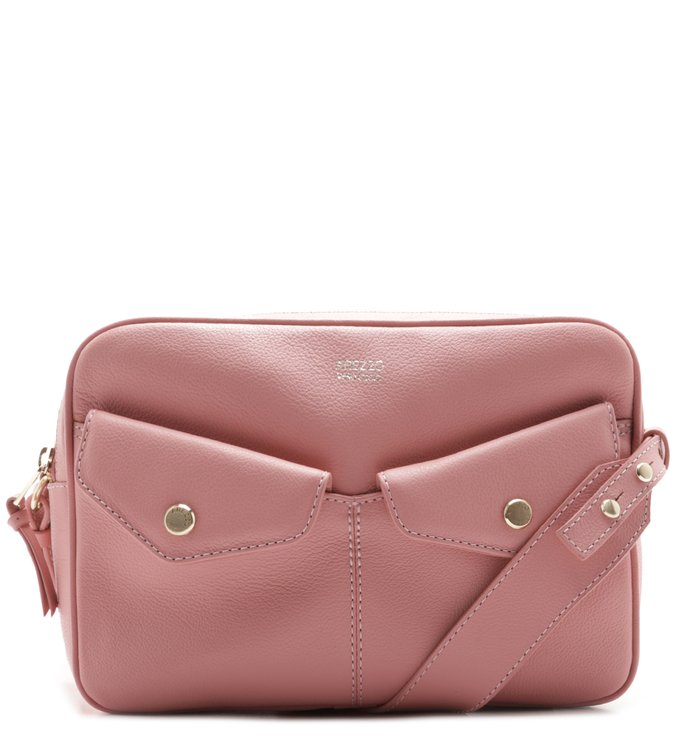 Bolsa Tiracolo Couro Júlia Média Flower Pink