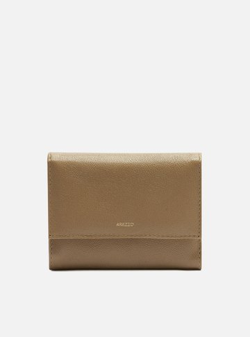 Carteira Cinza Couro Média Básica