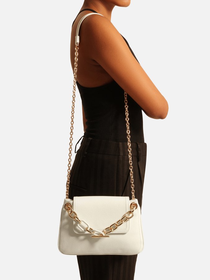 Bolsa Tiracolo Branca Couro Claire Pequena
