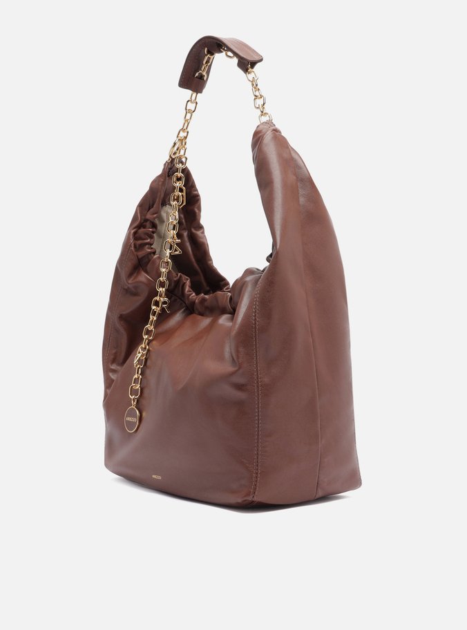 Bolsa Hobo Marrom Couro Olívia Grande