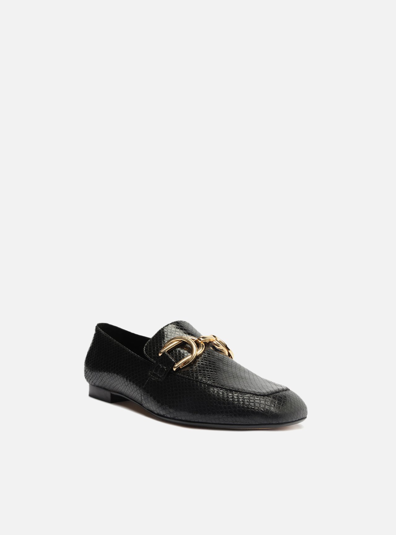 Mocassim Preto Snake Bico Redondo Classy — foto 2