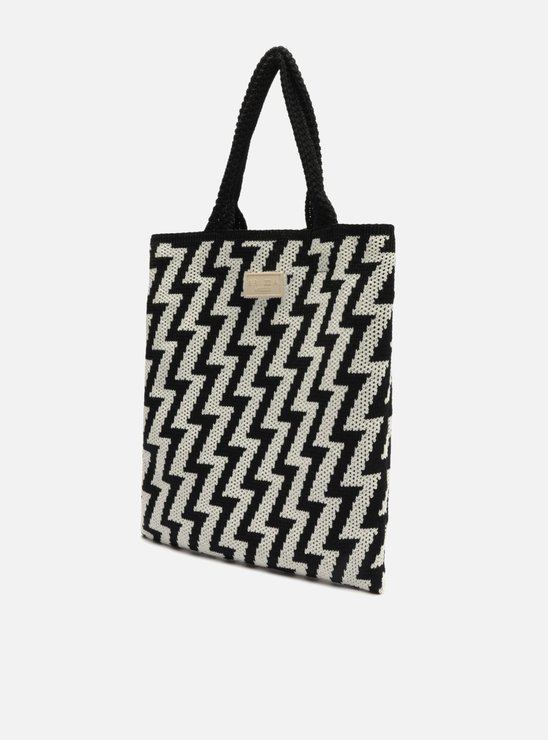 Bolsa Shopping Preta Crochê Eletrizzante Grande