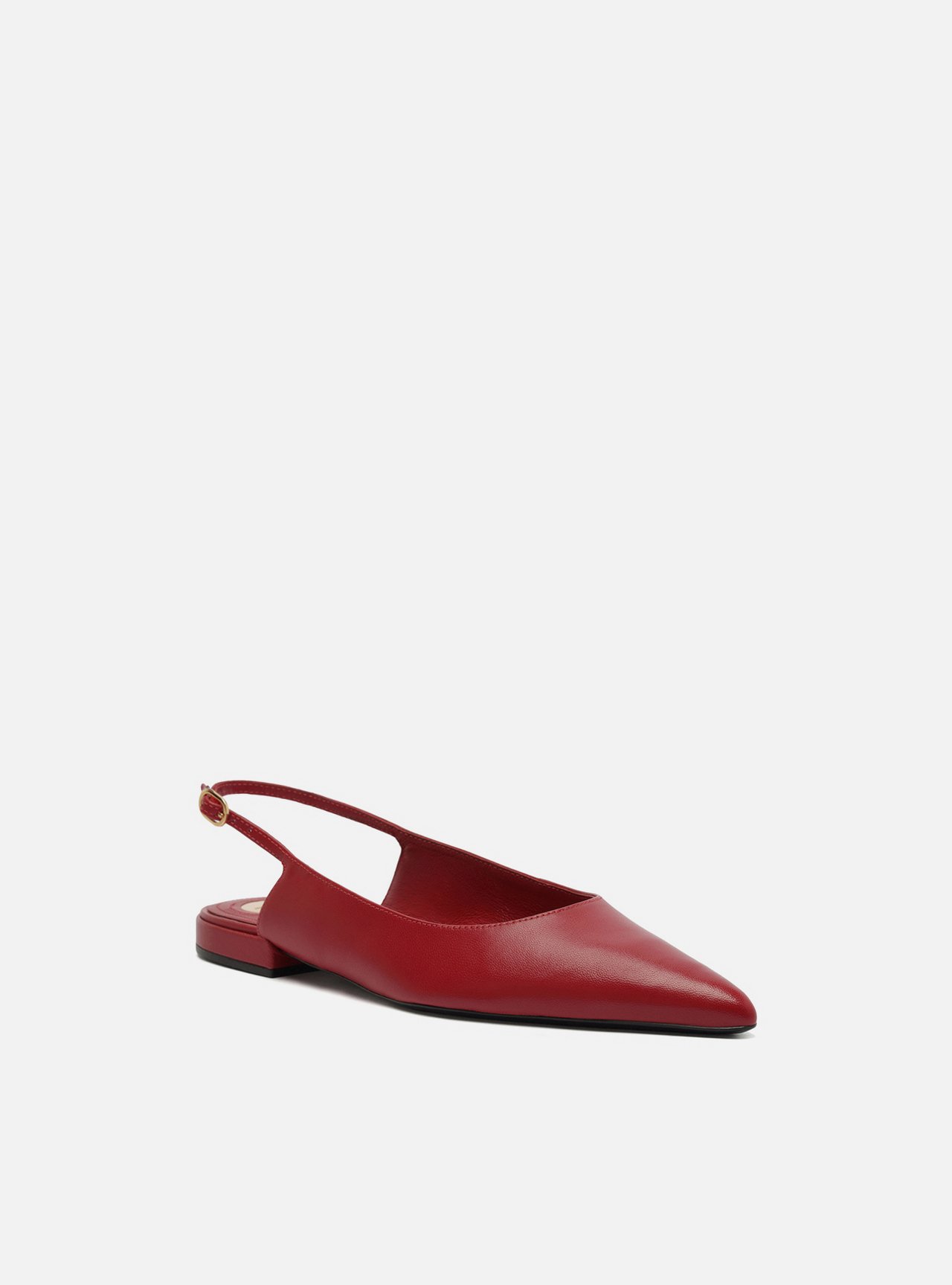 Sapatilha Vermelha Couro Slingback Bico Fino — foto 2