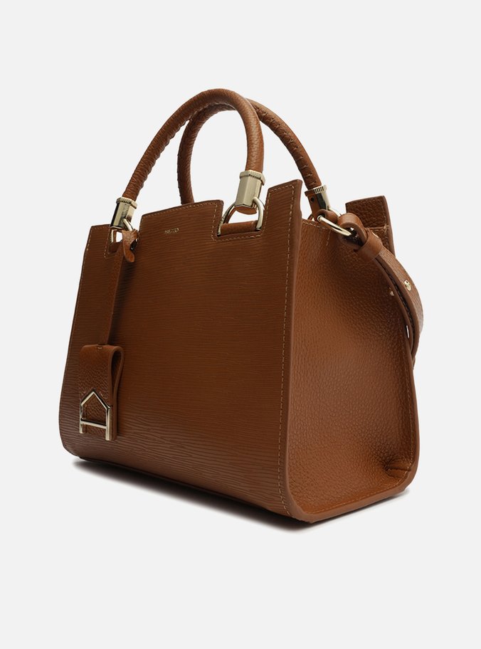 Bolsa Tote Marrom Couro Abraccio Média