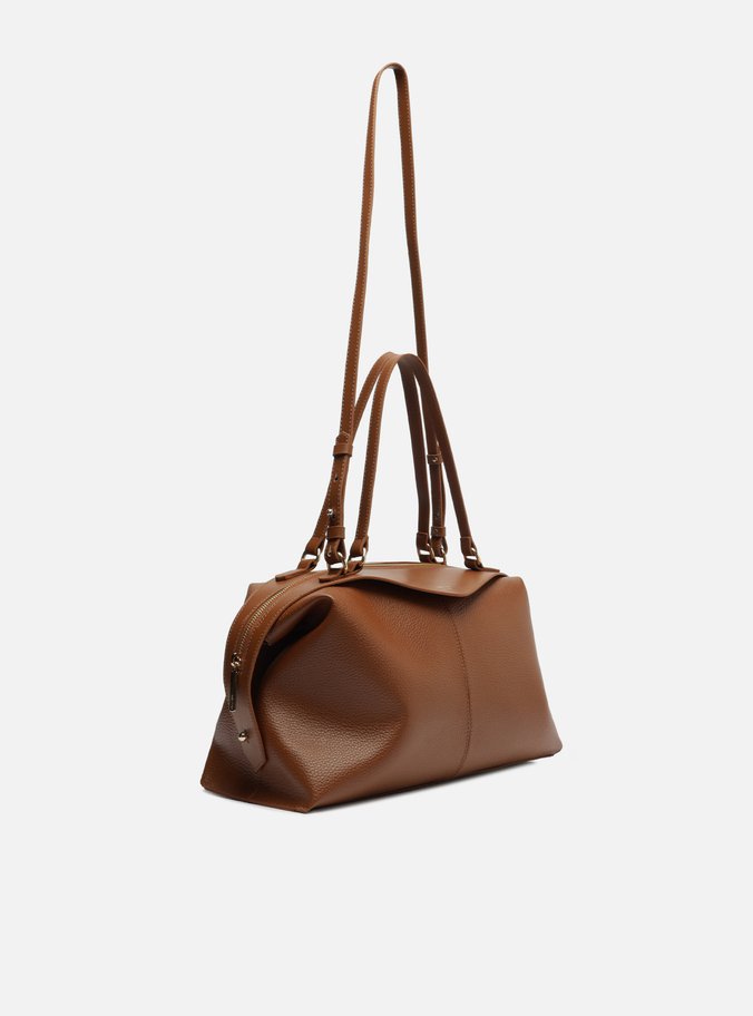 Bolsa Bowling Marrom Grande Mix Texturas
