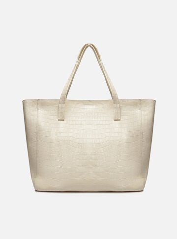Bolsa Shopping Off-White Couro Fio Grande