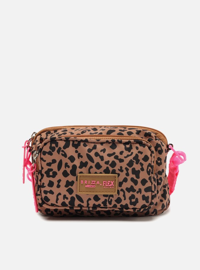 Bolsa Tiracolo Animal Print Nylon Pequena Flex