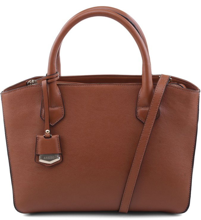 Bolsa Satchel Couro Tan