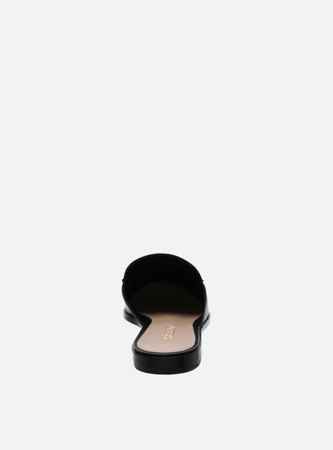 Mule Mocassim Couro Preto