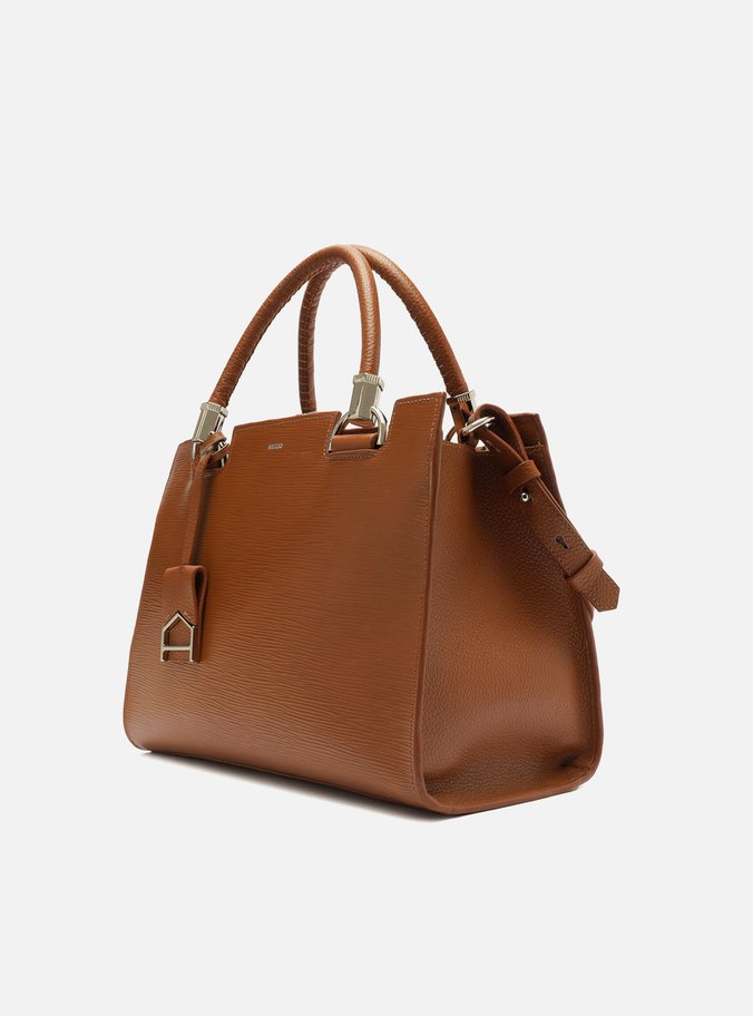 Bolsa Tote Marrom Caramel Couro Abraccio Grande