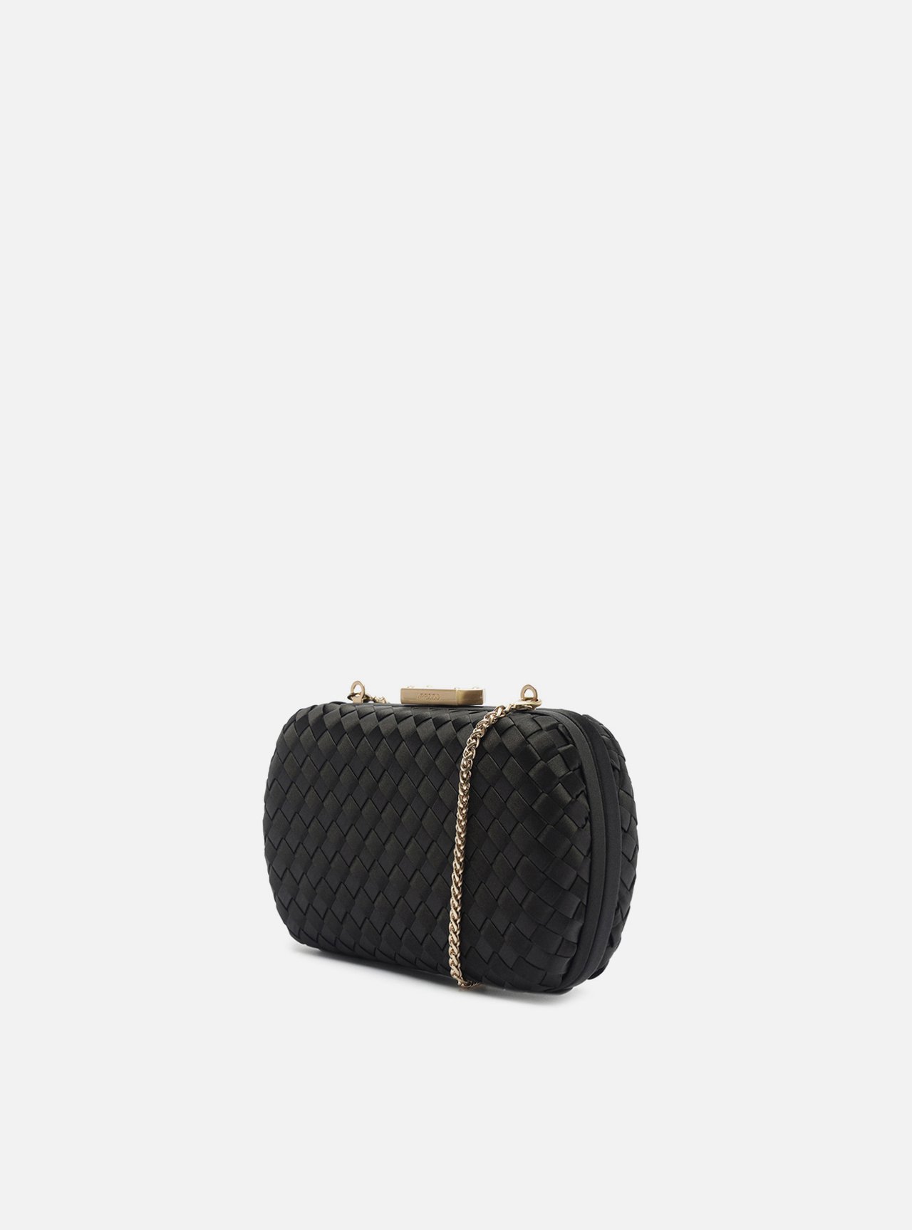 Bolsa Tiracolo Preta Pequena Tressê Corrente — foto 2