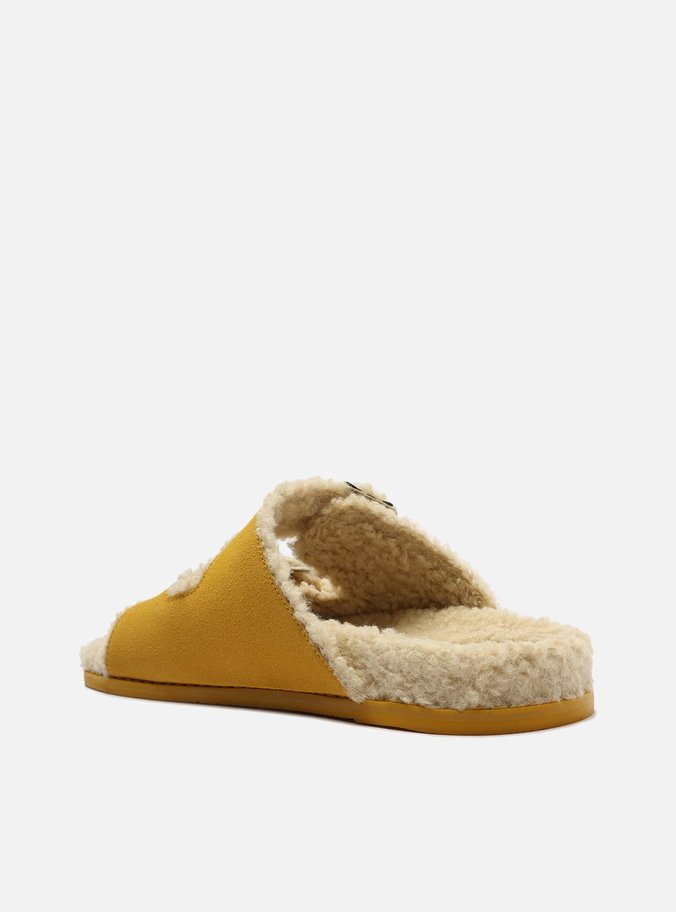 Sandália Salto Rasteiro Amarelo
