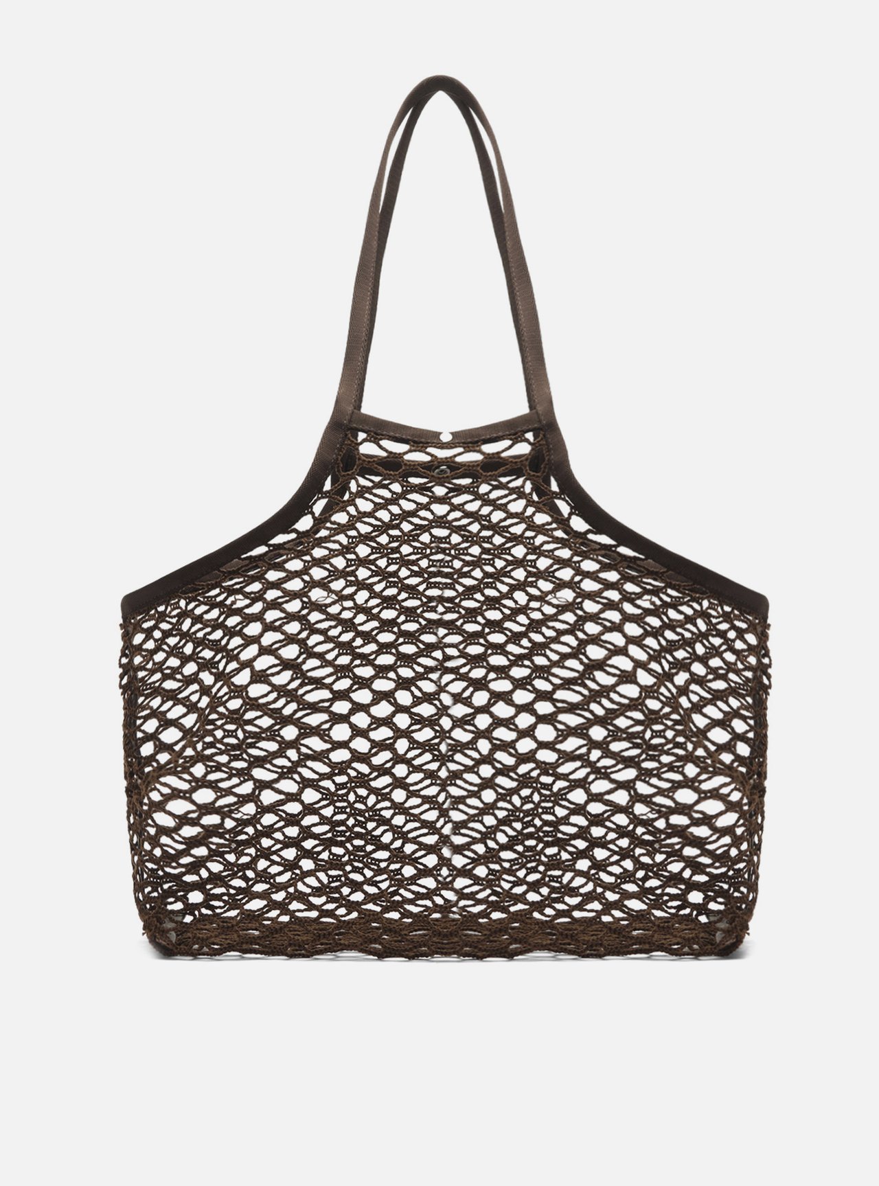 Bolsa Shopping Marrom Tela Lona Grande Verde TIG — foto 8