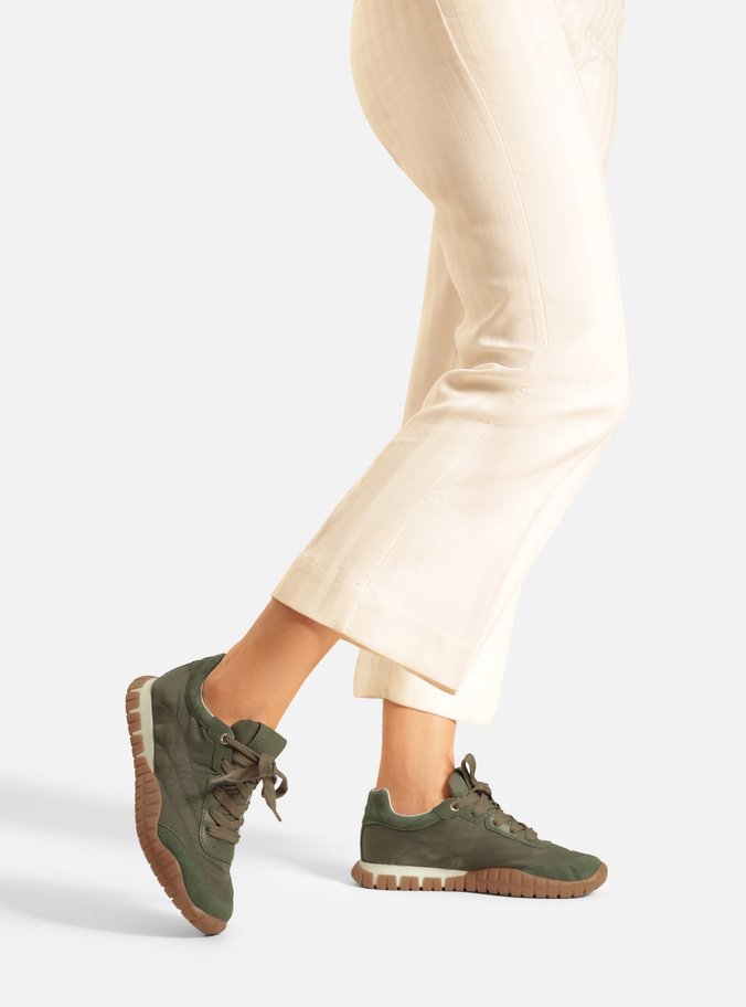Tênis Verde Suede Mix Sola Emborrachada