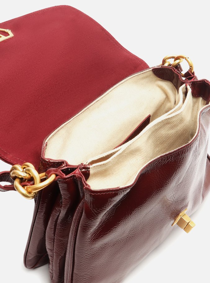 Bolsa Tiracolo Bordô Couro Amélia Grande