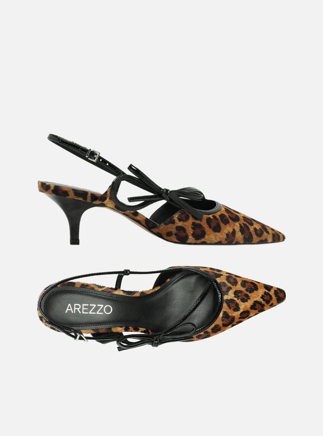 Scarpin Animal Print Salto Fino Slingback Laço — foto 5