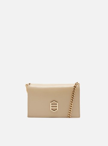 Bolsa Tiracolo Nude Couro Pequena Alça Metal