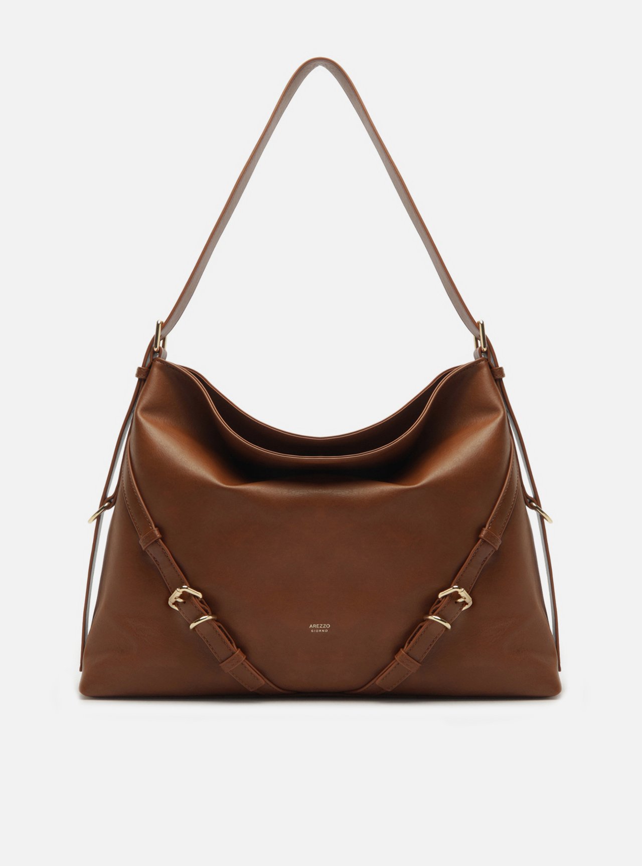 Bolsa Shoulder Marrom Grande Fivelas — foto 1