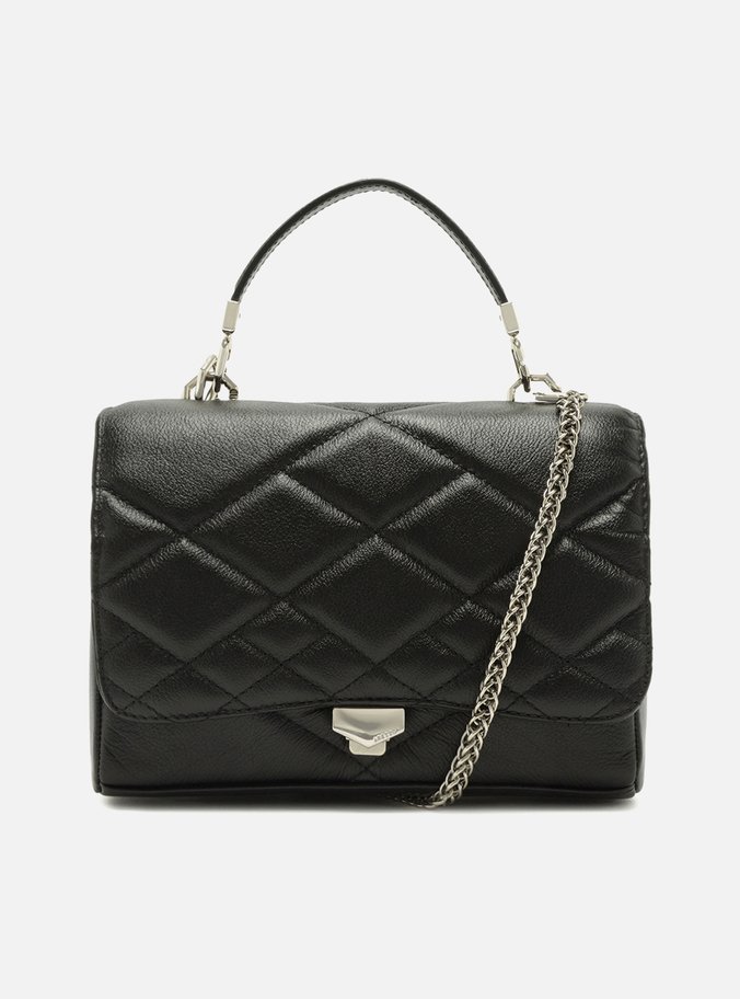 Bolsa Tiracolo Preta Couro Matelassê Grande