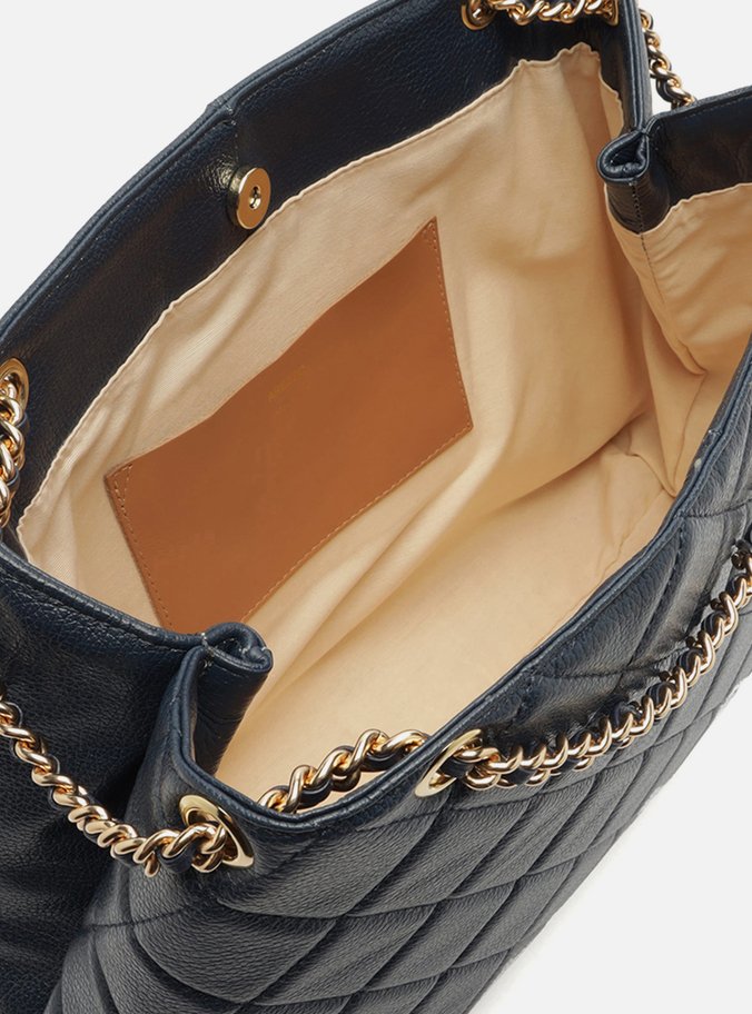Bolsa Tote Azul Couro Matelassê Gab Grande