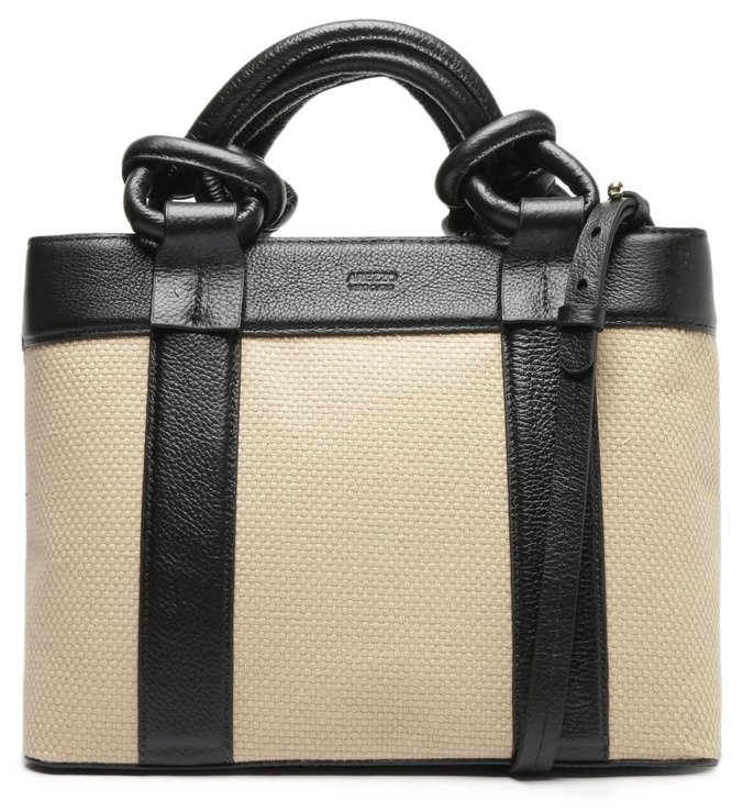 Bolsa Tote Preta Tecido Tarsila Grande