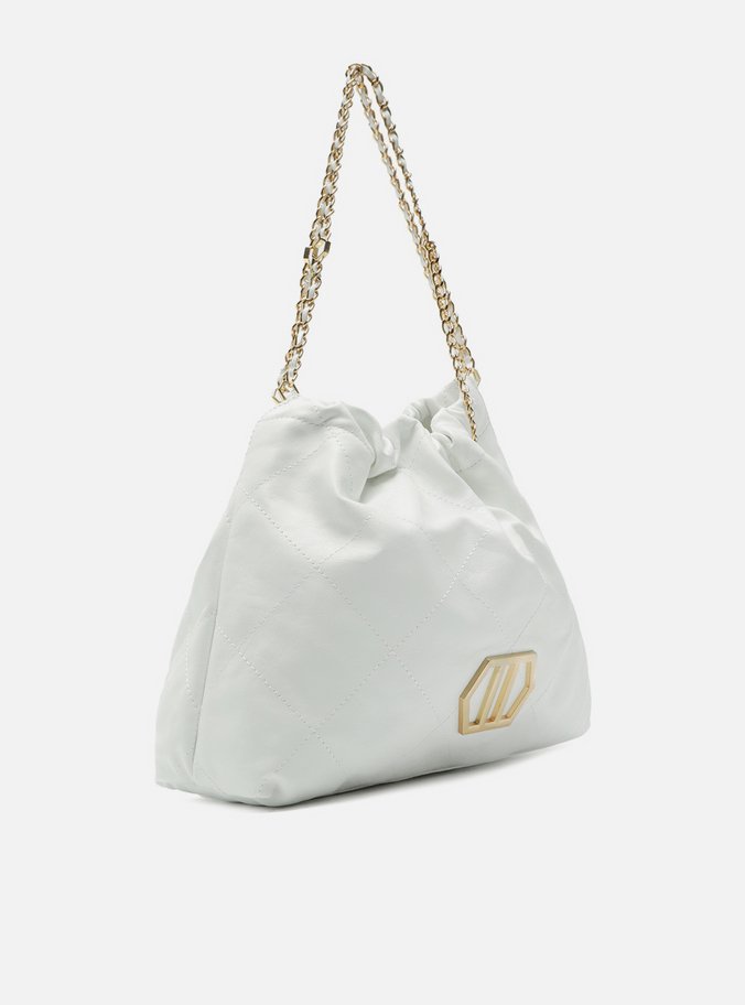 Bolsa Hobo Branca Couro Esther Grande