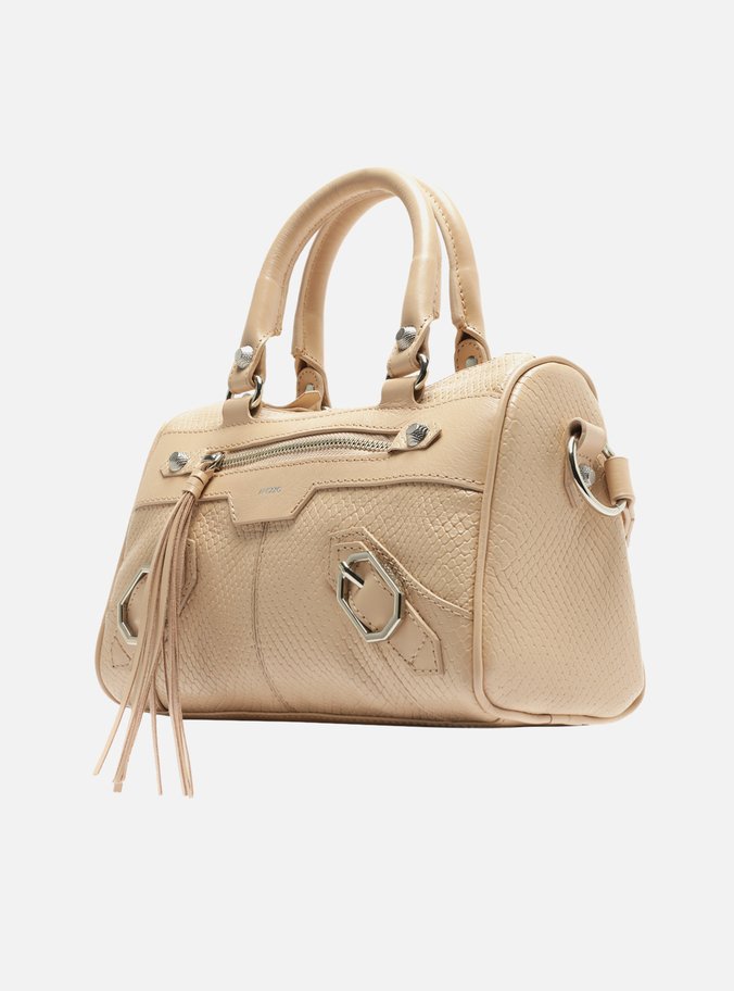 Bolsa Tote Nude Couro Snake Mafe Média