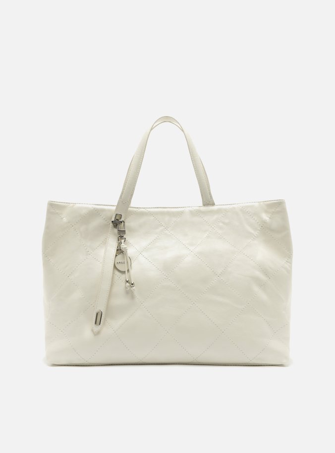Bolsa Shopping Branca Couro Matelassê Grande Bag Charm
