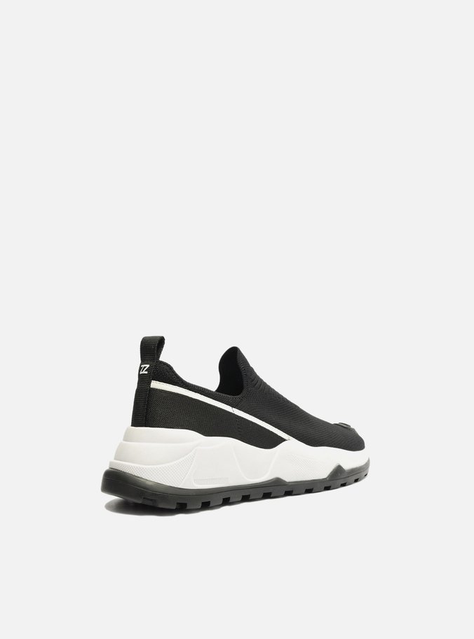 Tênis Slip On Preto Knit ZZ Mov Tratorado