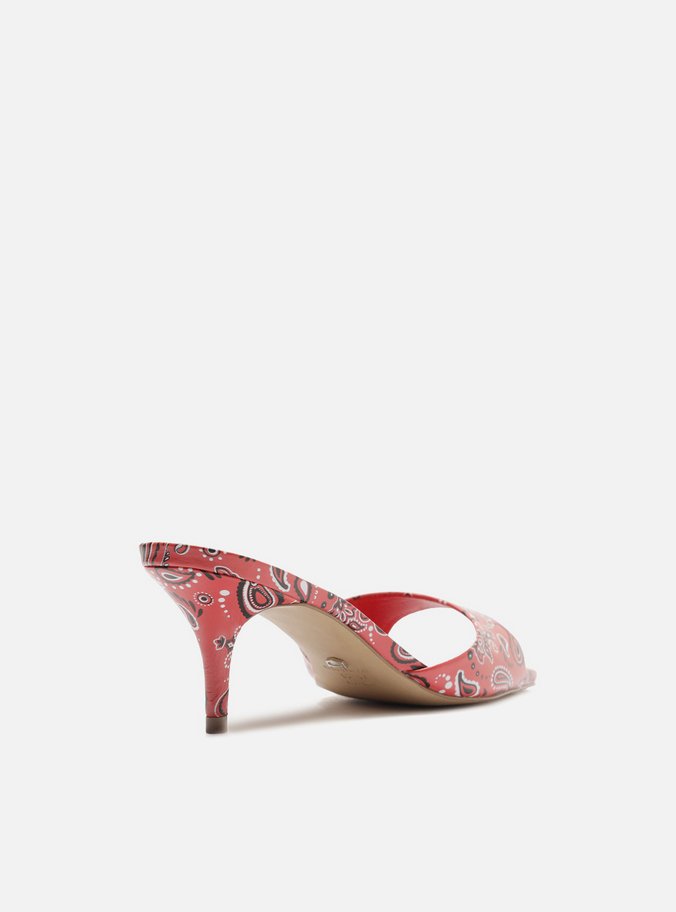 Mule Vermelha Paisley Salto Fino Livia