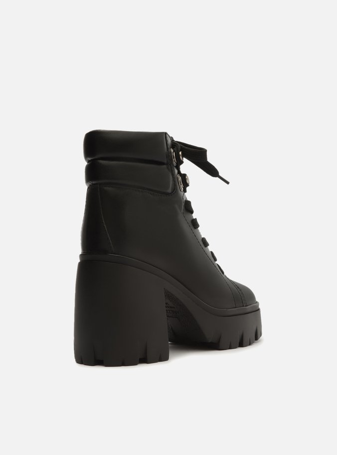 Bota Preta Couro Cano Curto Tratorada Harper