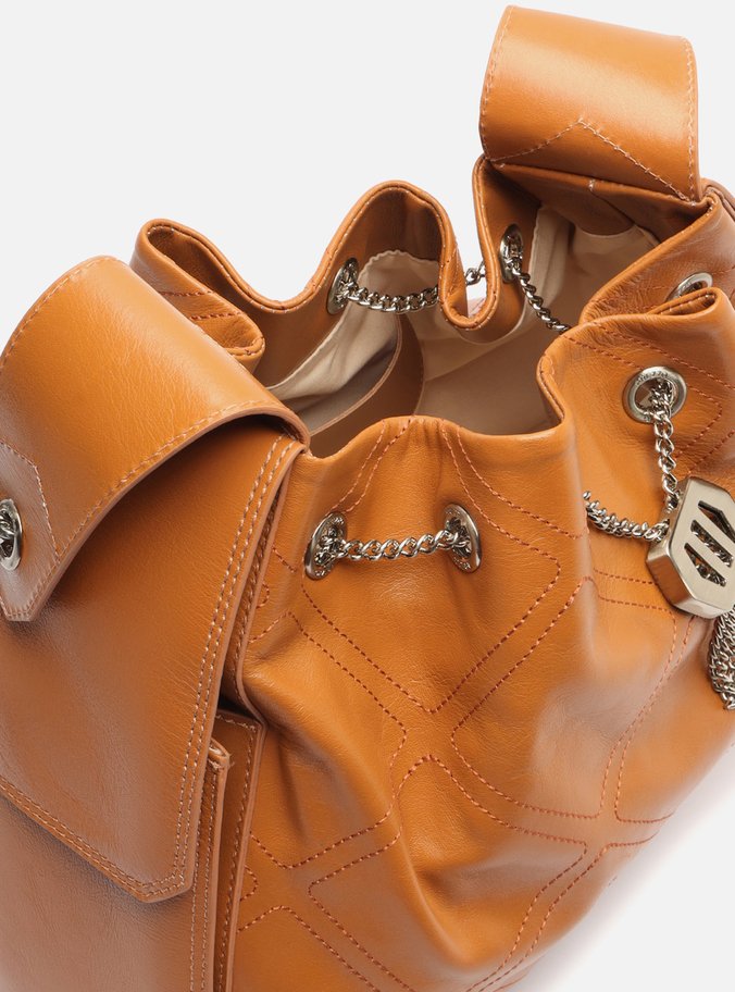 Bolsa Hobo Marrom Couro Grande Matelassê