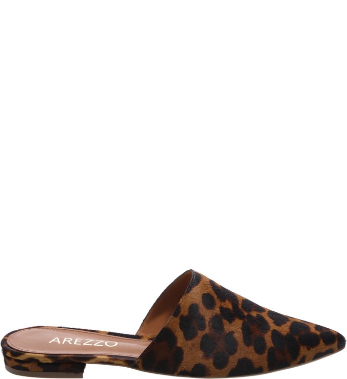 Mule Rasteira Pelo Animal Print