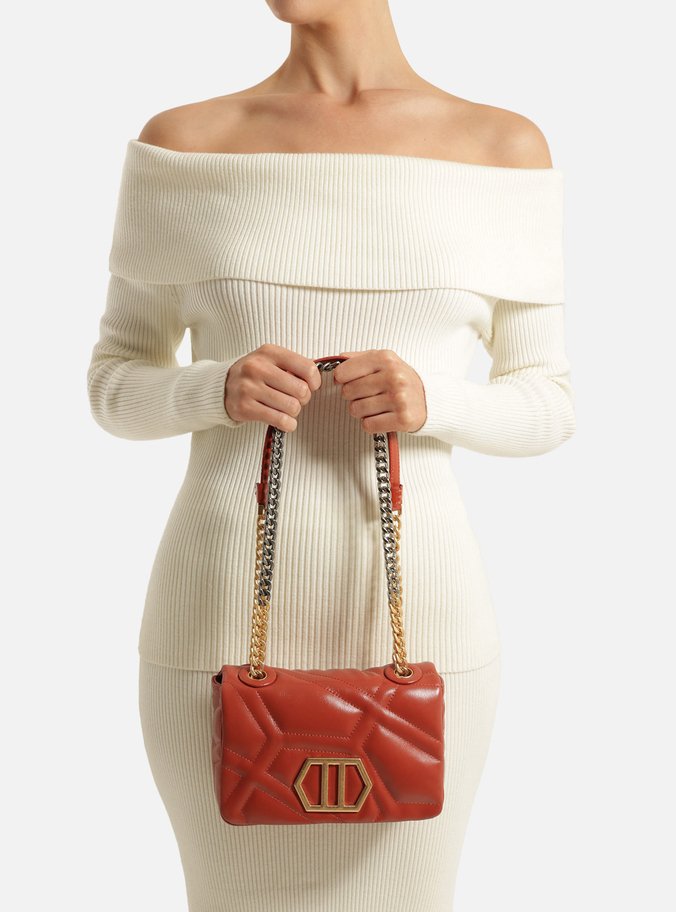 Bolsa Tiracolo Laranja Couro Emma Média