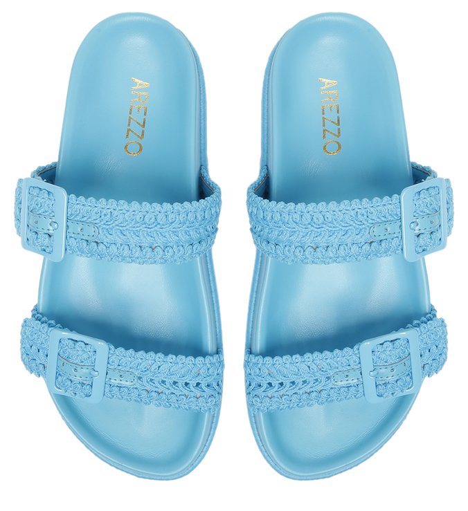 Rasteira Azul Bordada Luci