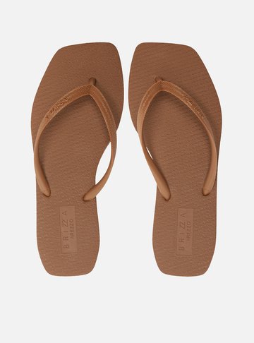 Chinelo de Dedo Marrom Square + Kit Pins