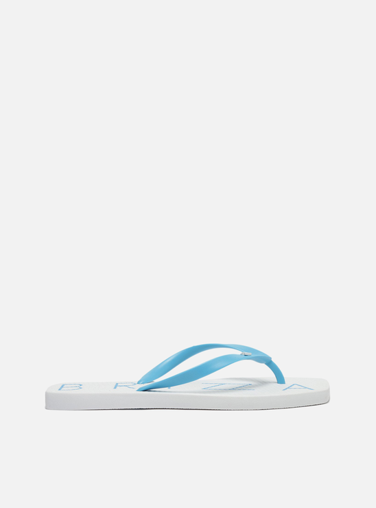 Chinelo de Dedo Branco Tira Vermelha Brizza