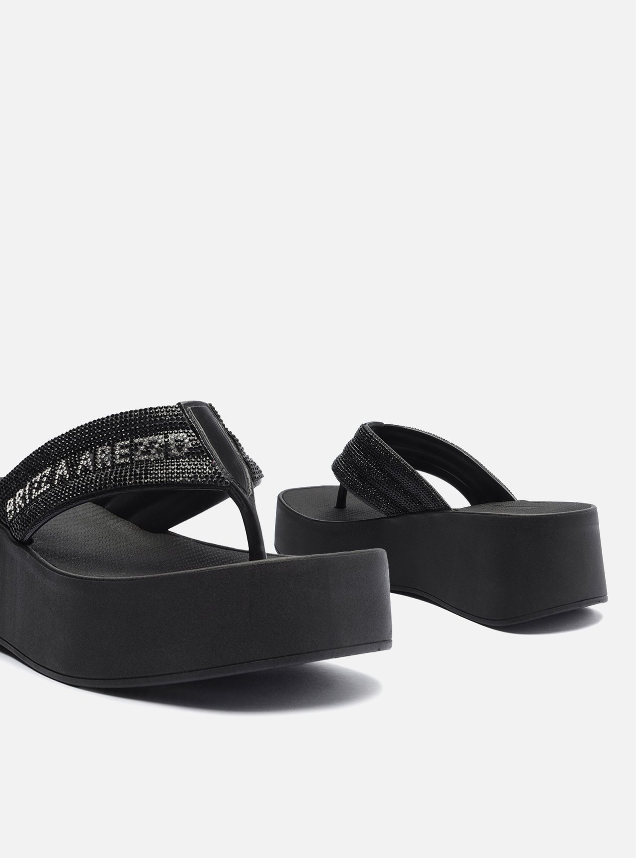 Tamanco Preta Flatform Lulu Lettering Strass — foto 5