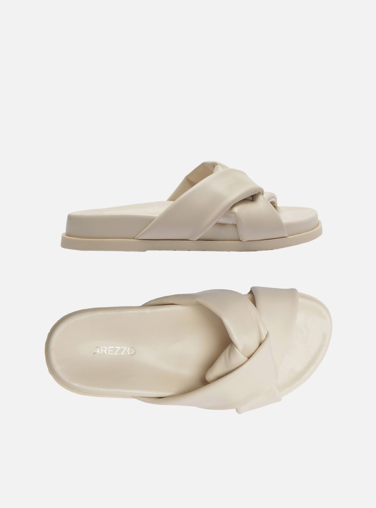 Rasteira Off-White Tiras Largas Enlace — foto 5