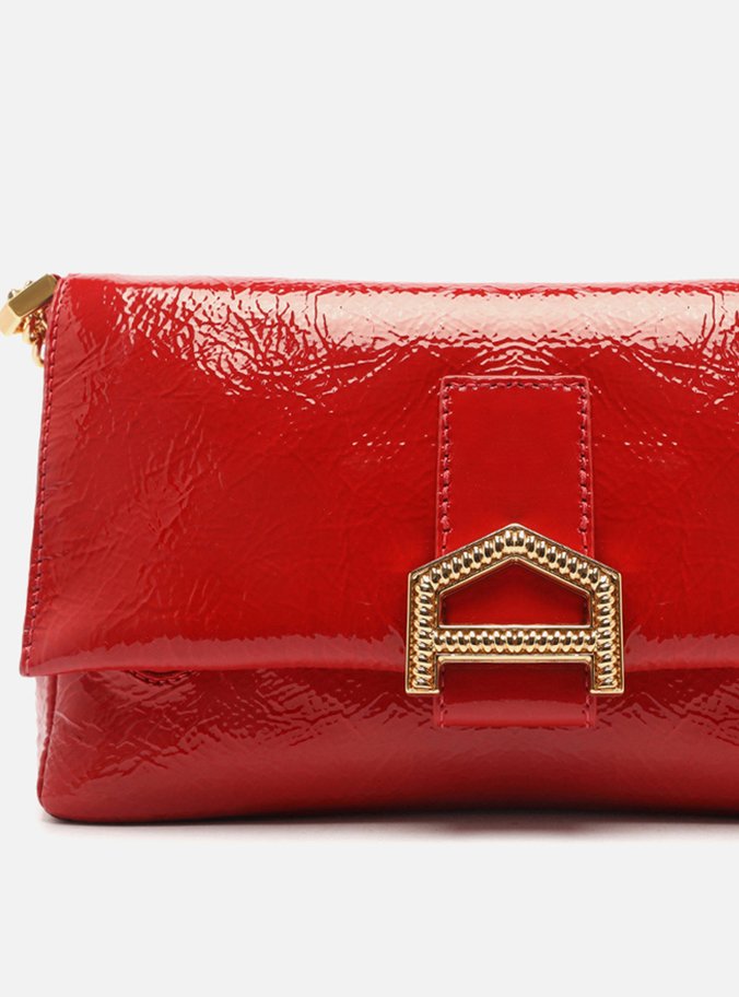 Bolsa Tiracolo Vermelha Couro  Média