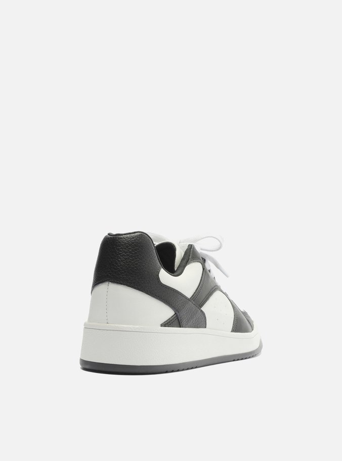 Tênis Branco Couro Street Preto